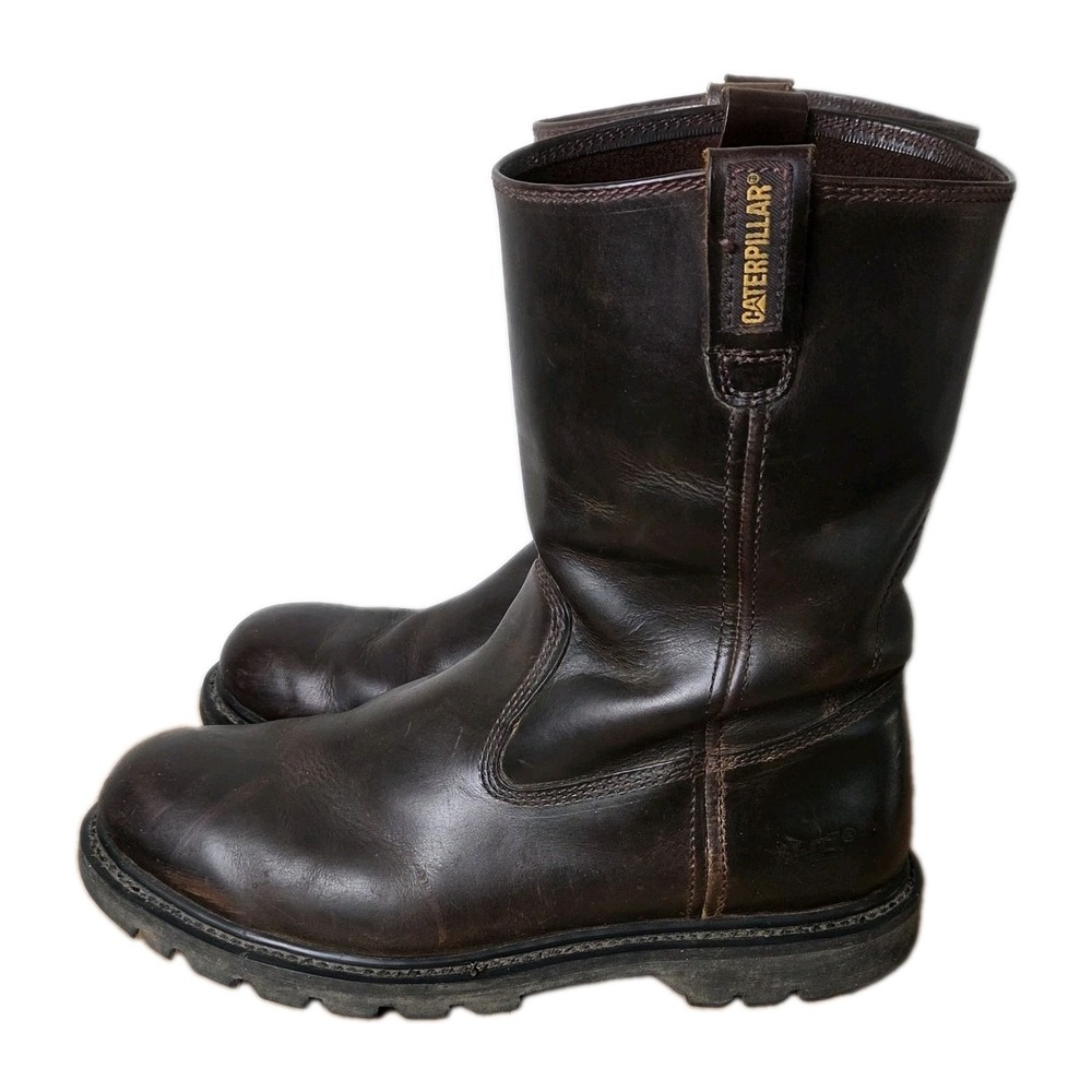 CAT Revolver P72191 Soft Toe Pull-On Work Boots Men's 11.5 Brown Lea